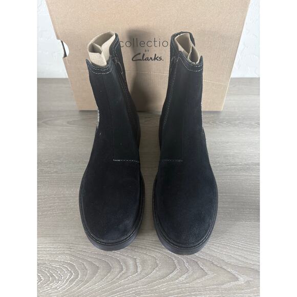 Clarks Opal Sky Black Suede Women's Boots Size 5.5 Medium- NIB - Picture 4 of 7